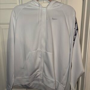 Nike White Zip-Up Hoodie